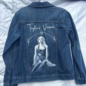 Custom hand-painted denim jacket. Fully washable. Taylor Swift.